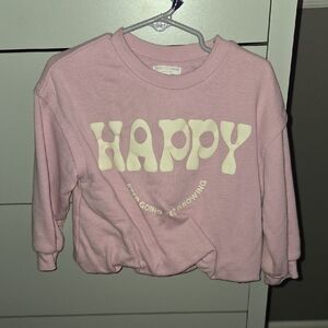 Zara Pink Groovy Happy Sweatshirt